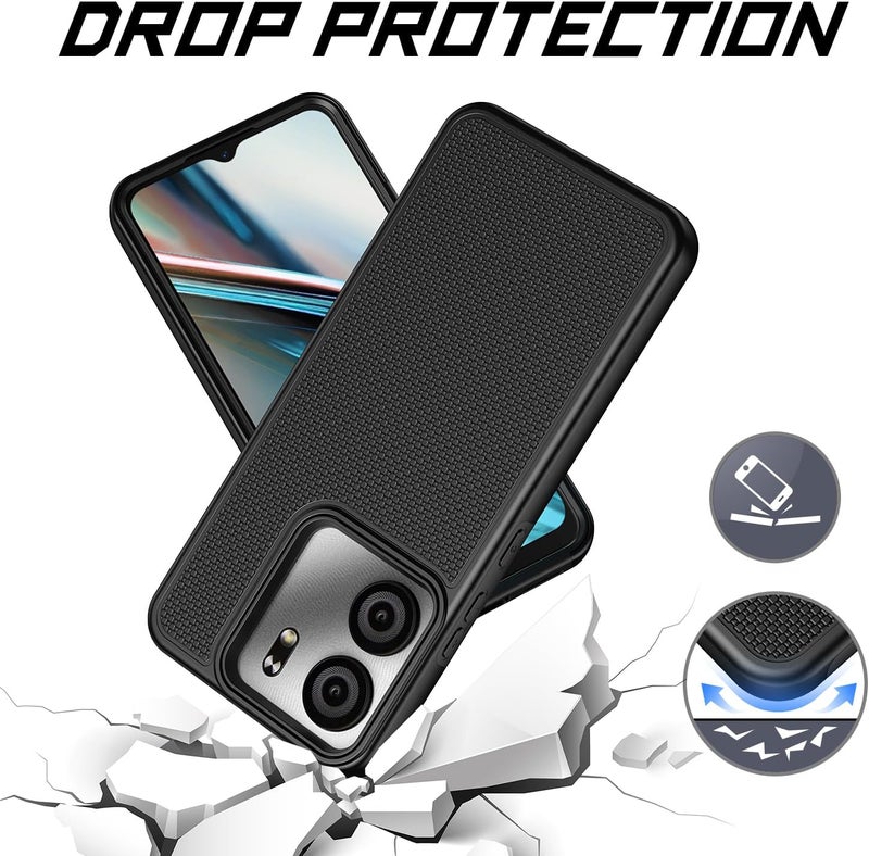 Mocotto for BLU View 5 Phone Case with Tempered Glass Screen Protector,Dual Layer Heavy Duty Shockproof Protection Phone Case Cover for BLU View 5 (Black) - Image 5